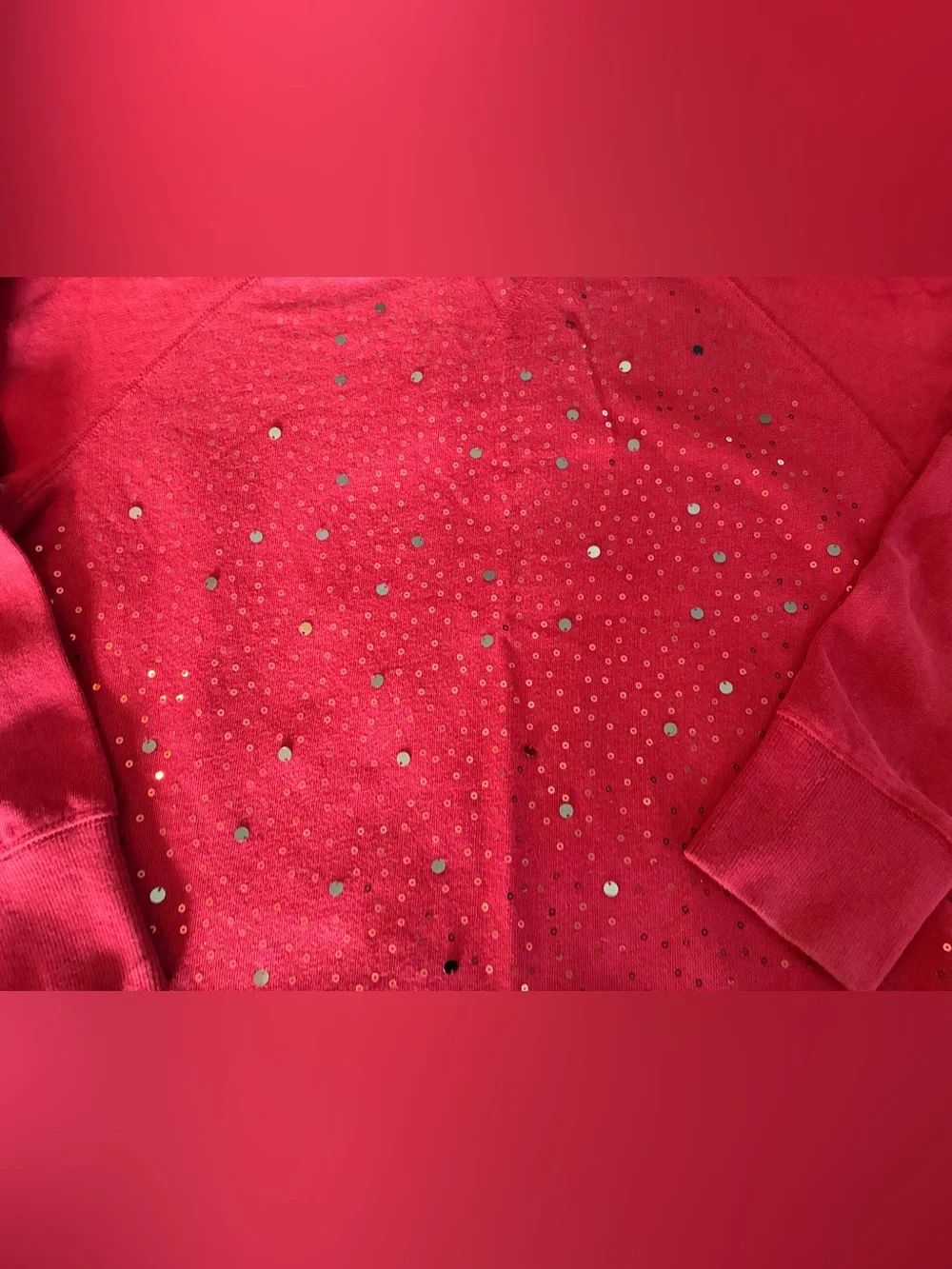 Women’s Relativity Red Scoop-Neck Sweater with Metallic Dot Accents Size PM